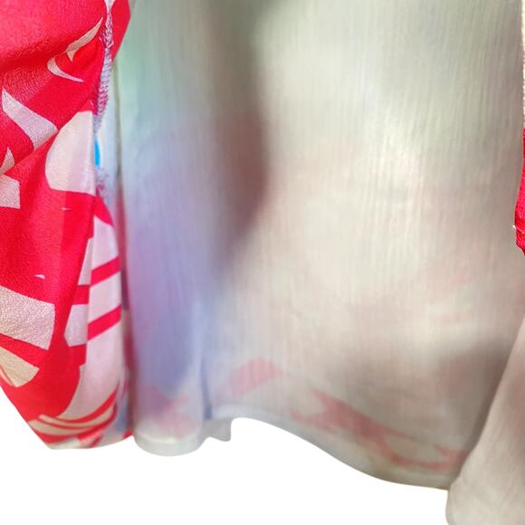 Hurley Women's Multicolor 100% Silk Drop Waist Sleeveless Mini Dress Size Medium - Picture 5 of 7